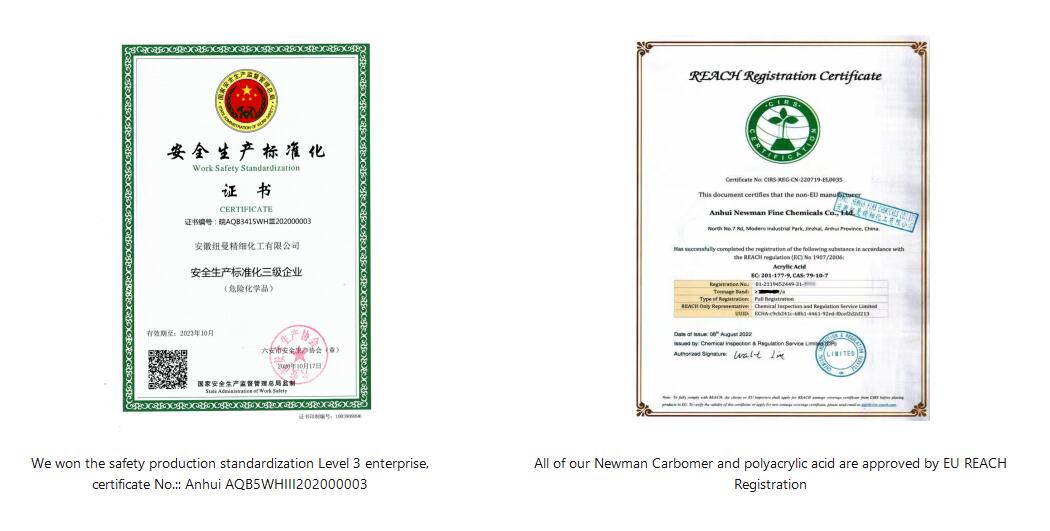 Anhui Newman fine Chemicals Co.,ltd: EU REACH Registration